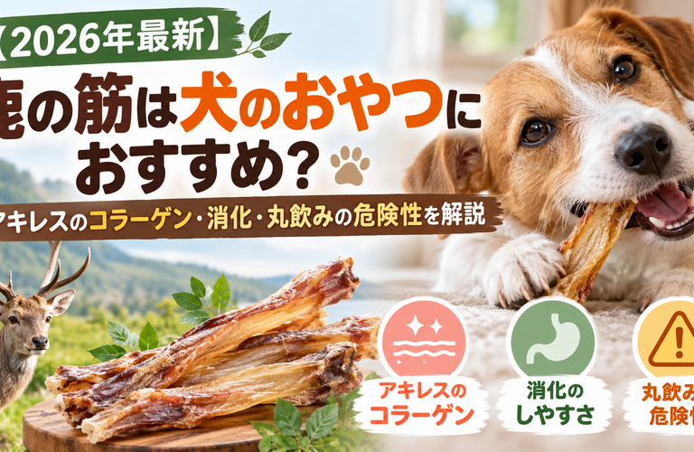 【2026年最新】鹿の筋は犬のおやつにおすすめ？アキレスのコラーゲン・消化・丸飲みの危険性を解説